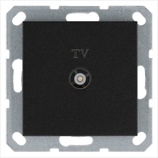 Изображение Розетка TV Φ9.5mm оконечная с накладкой, цвет Антрацит